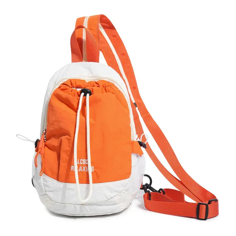Unisex Lightweight Color Block Casual Nylon Mini Backpack
