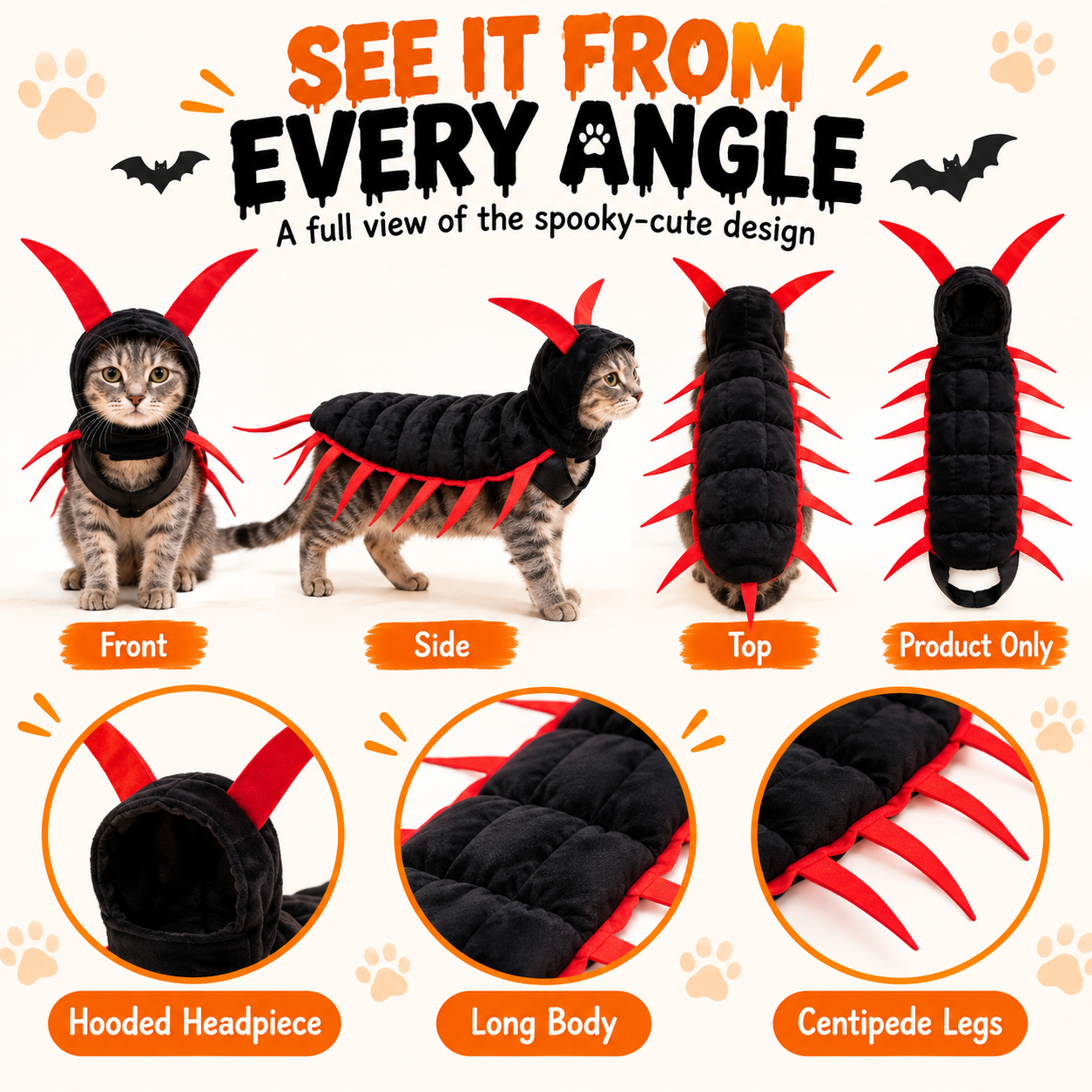Halloween Cat And Centipede Costume