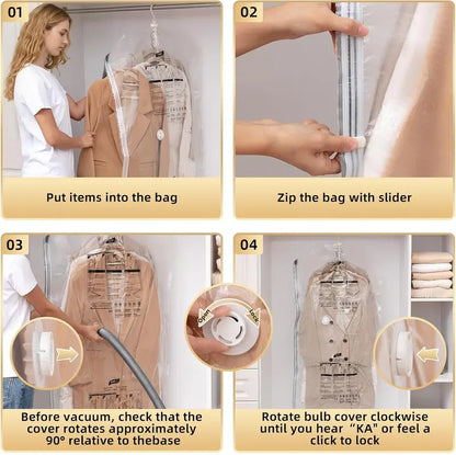 👔💨Hanging Vacuum Storage Bags Space Saver Bags