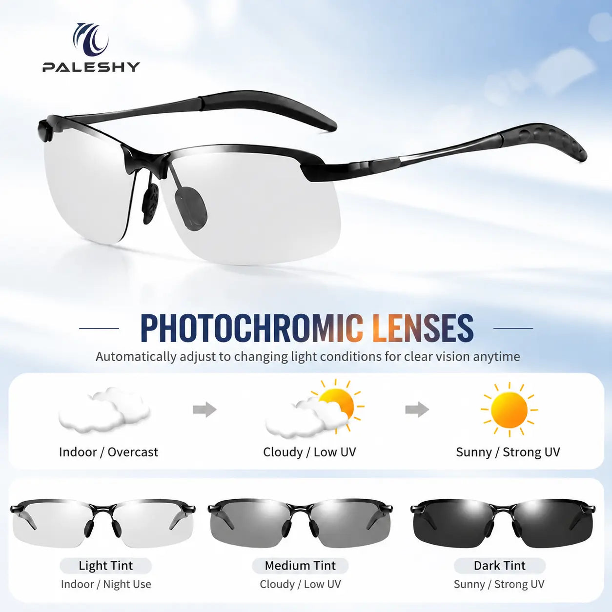 Summervibes Unisex Fashion Polarized Sunglasses, UV400 Anti Blue Light Sun Glasses for Photography Hiking Beach Outdoor
