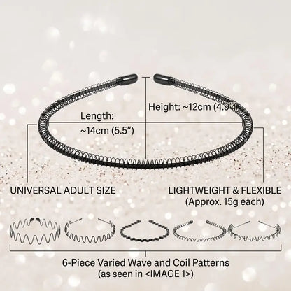 Women's 6-Count Elastic Headbands Set
