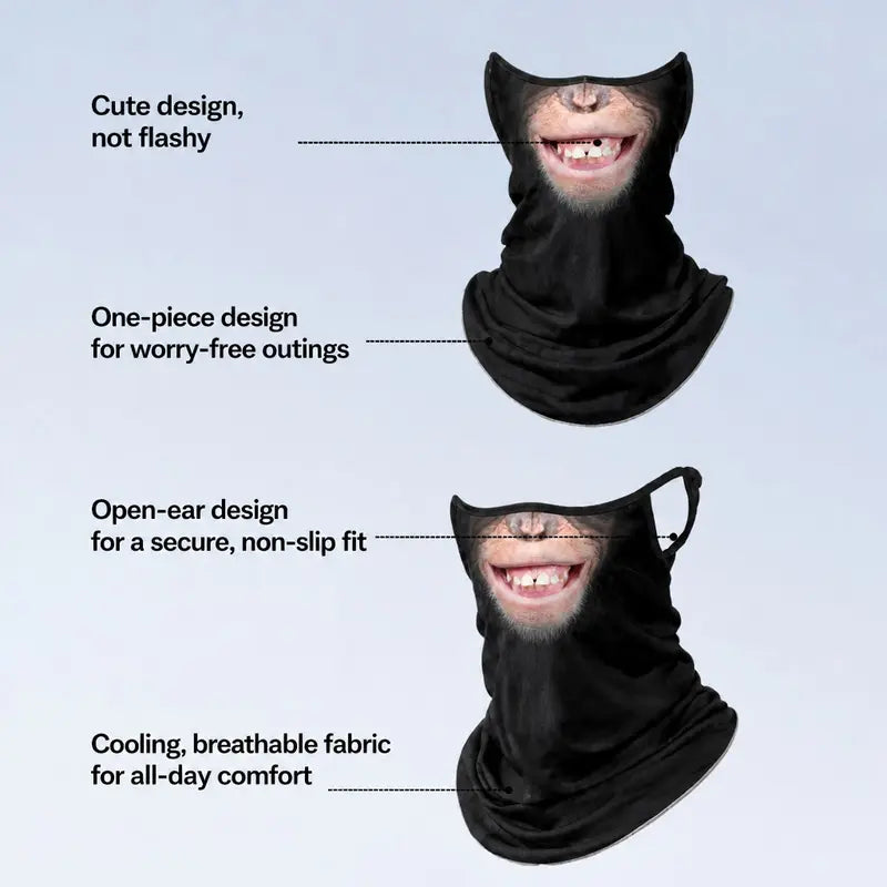 Unisex 3D Animal Print Ice-Silk Tube Neck Gaiter Bandana