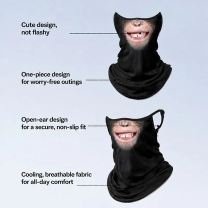 Unisex 3D Animal Print Ice-Silk Tube Neck Gaiter Bandana