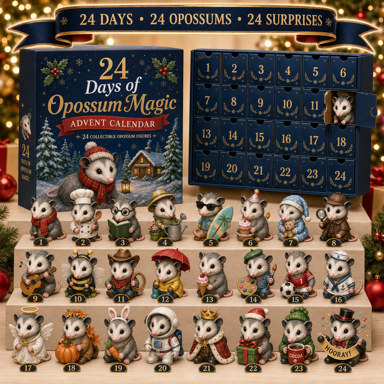 🔥Limited Time 49% OFF｜🐎24‑Day Christmas Cute Pony Advent Calendar, 24 Collectible Pony Holiday Surprises Countdown Decor
