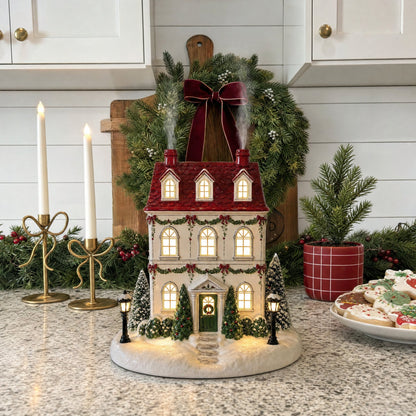 🏠 Christmas House Aroma Diffuser – Gentle Mist & Glowing Windows
