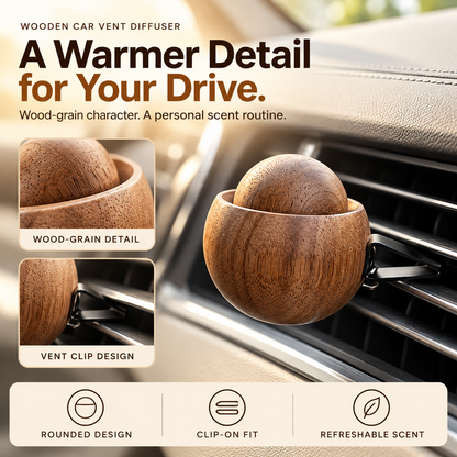 🚗🔥 50% OFF Wooden Car Vent Diffuser – Refillable Wood-Grain Aroma Holder, Stylish Car Interior Accessory, Limited-Time Deal!