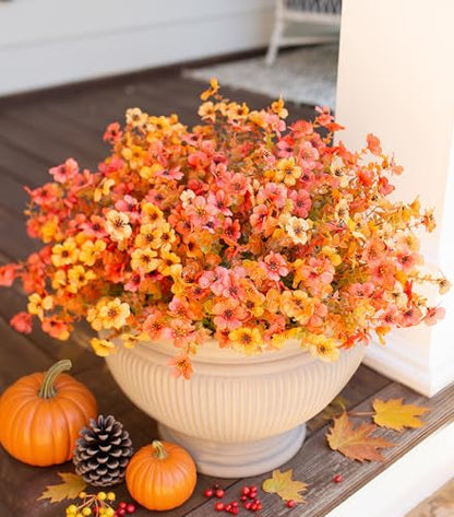 🍂Artificial Fall Flowers Faux Mums for Outdoor Indoor Garden Home Decoration