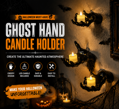 🔥 FLASH SALE 50% OFF – Ghost Hand LED Candle Holders | Halloween Gothic Wall Decor Set of 3