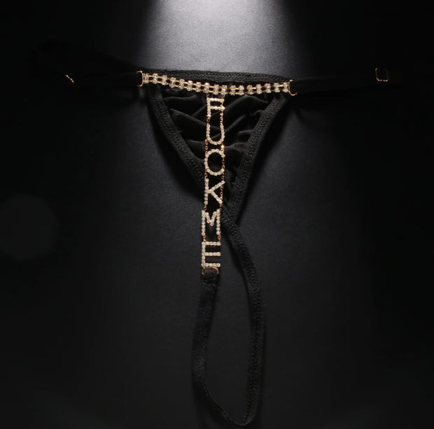 Women's Sexy Rhinestone Mesh Thong
