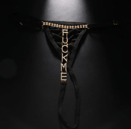 Women's Sexy Rhinestone Mesh Thong