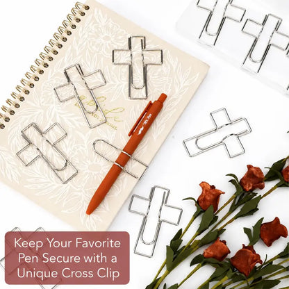 Metal Cross Pen Clips, 10 pcs