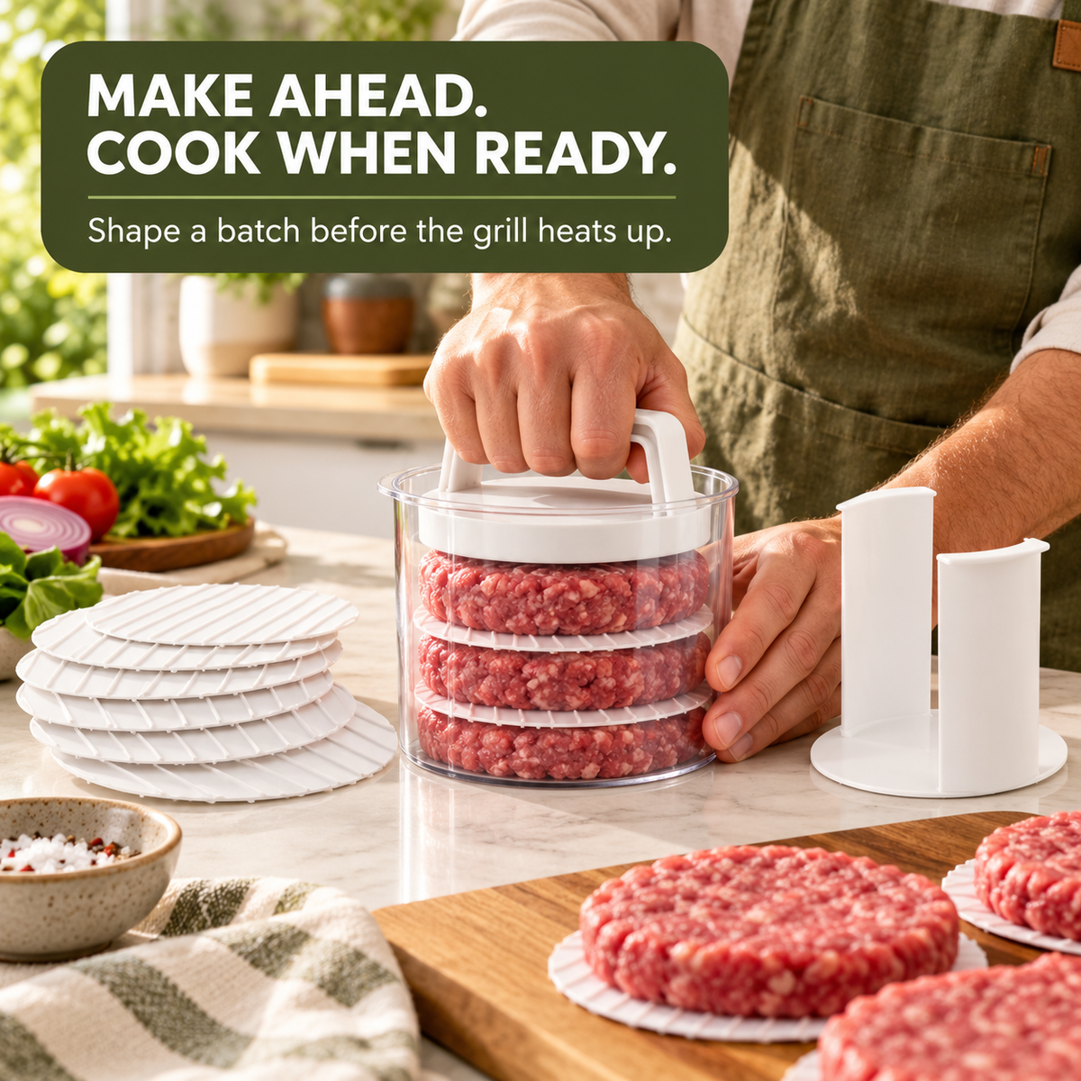 Prepare burger patties ahead