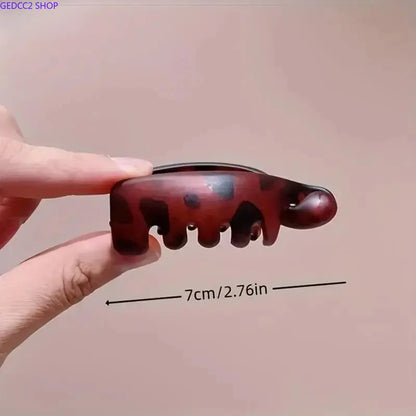 2026 New 4Pcs Mini Leopard Print Banana Hair Clips