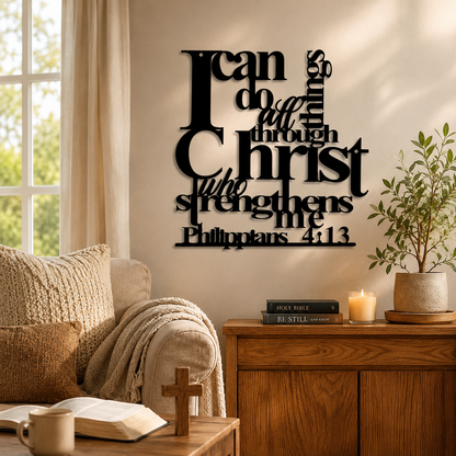 ✝️"I Can Do All Things" — Philippians 4:13 Metal Wall Decor