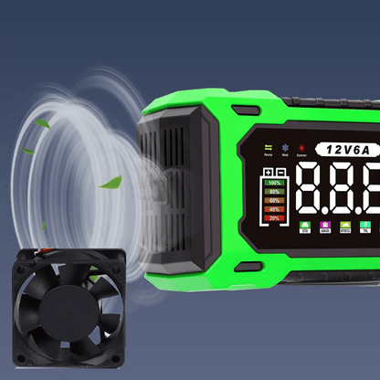 ⏳⏳Time-Limited Special⏰12V 6A Smart Car Battery Charger – Pulse Repair Technology, Auto Maintain & Desulfation