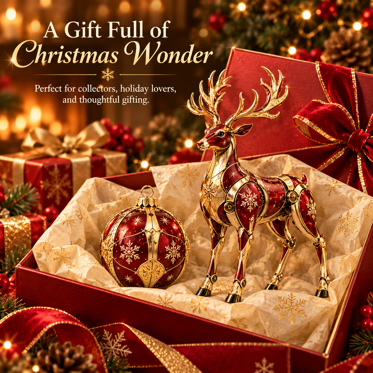 🔥 LAST DAY 50% OFF 🔥 🔴🎄 North Star Reindeer™ — Ornament-to-Reindeer Transforming Christmas Collectible 🦌✨