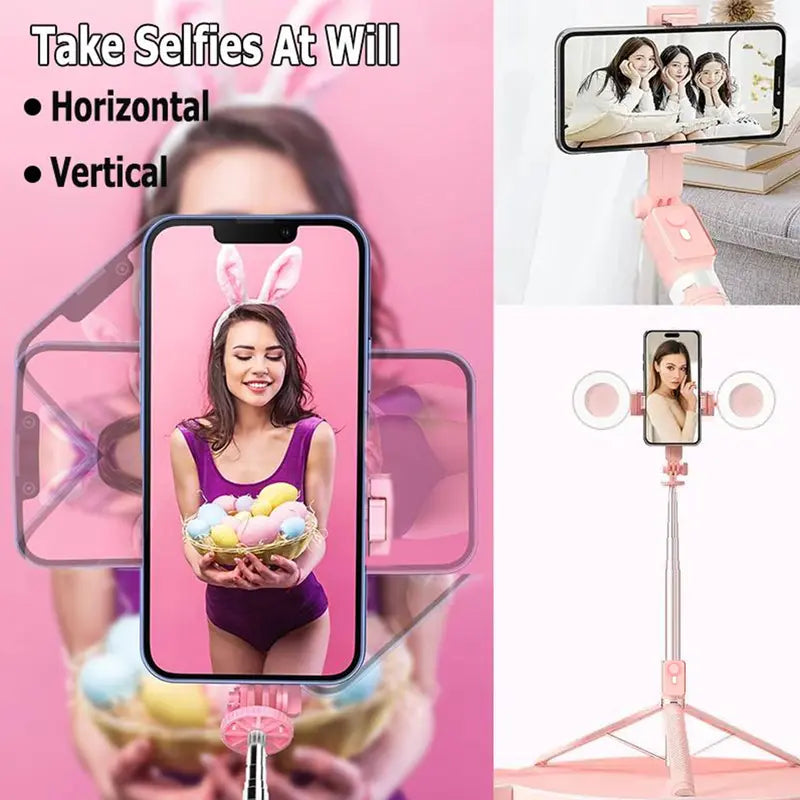 67-Inch Adjustable Portable Retractable Foldable Selfie Stick Tripod