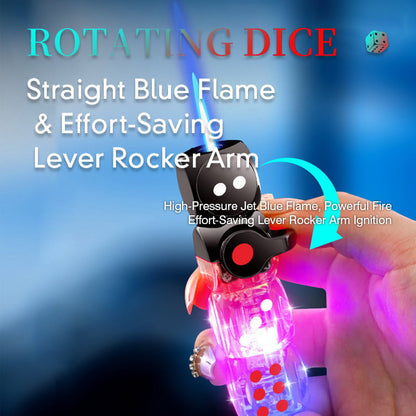 🔥 46% OFF-🎲 360° Spinning Dice Lighter 🔥 Windproof Jet Blue Flame, LED, Refillable EDC Gadget(Free of butane gas)