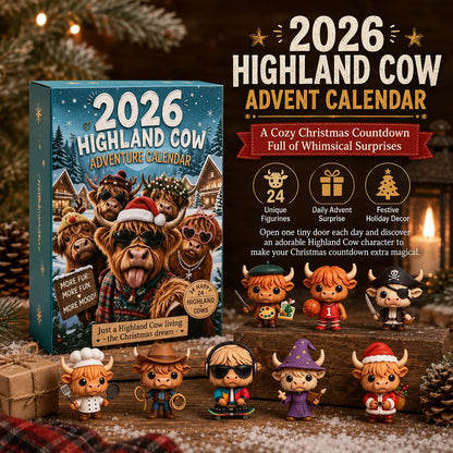 🔥Last Day 49% OFF - 🐂🎁2026 Highland Cow Advent Calendar | Every Day Brings New Surprises