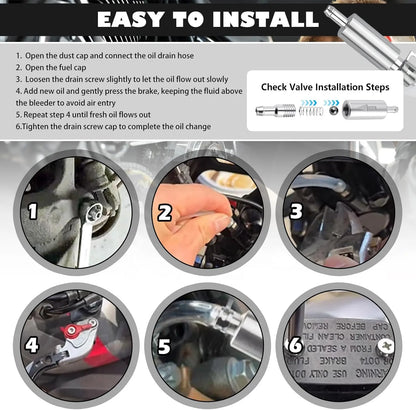 Car Brake Bleeder Hose Kit with One-Way Check Valve
