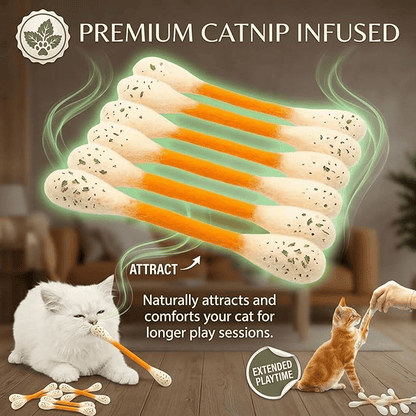 Cotton Swabs Cat Toys with Catnip🐱✨