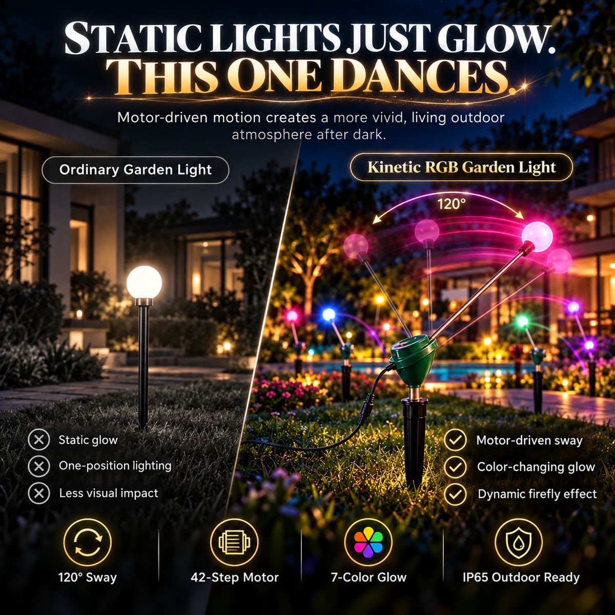✨ Swaying Firefly Garden Light – 7-Color Kinetic Outdoor Light for Lawn, Garden & Pathway Decor