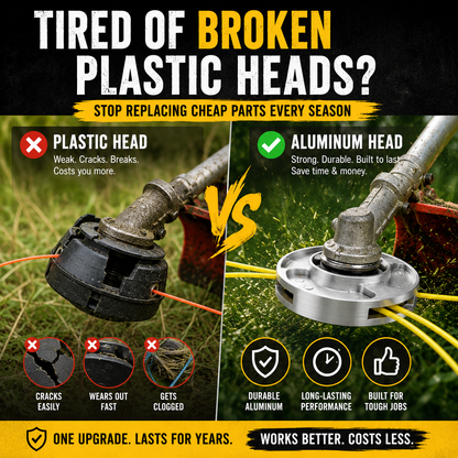 🌿 Universal Aluminum Grass Trimmer Head | Heavy-Duty Brush Cutter Replacement.