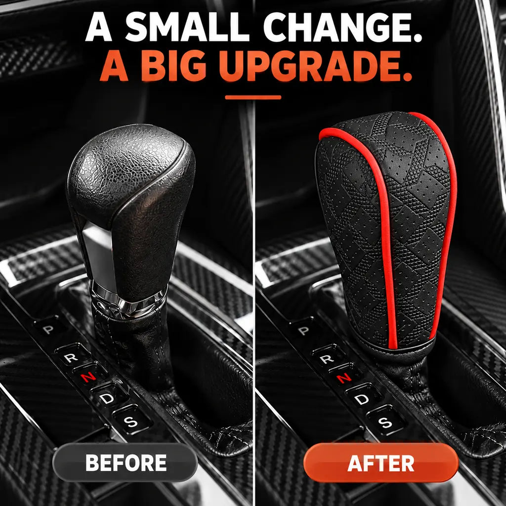 🚗 Sport Grip Leather Gear Shift Knob Cover 🔥