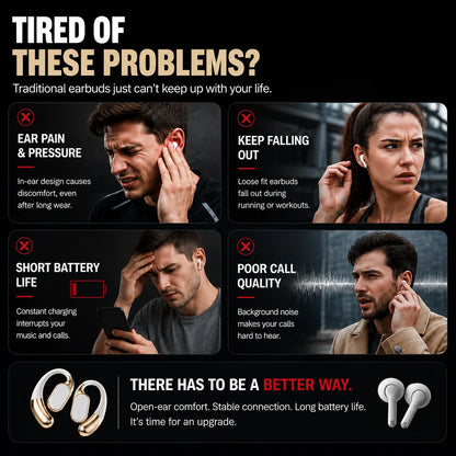 🎧 Monster AC530 Open-Ear Headset | 165H Battery, Bluetooth 6.0, Ultra Comfort Wireless Earbuds