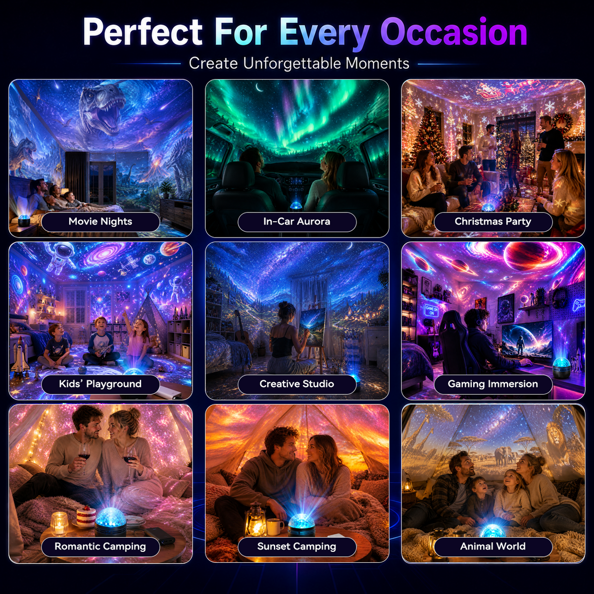 🎁🦖360° Smart Holographic Starry Sky Projector (HD Smart Dynamic 5D)