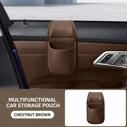Multifunctional Leather Car Door Storage Pocket