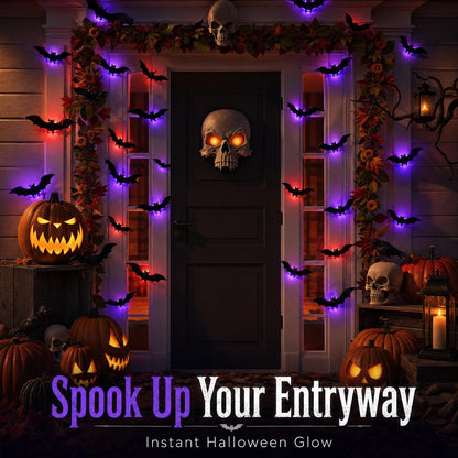 3D Bat Light LED Halloween Decoration, Flexible Wall Sticker, Easy to Install, Suitable for Home, Parties, Holidays and Other Indoor Decorations