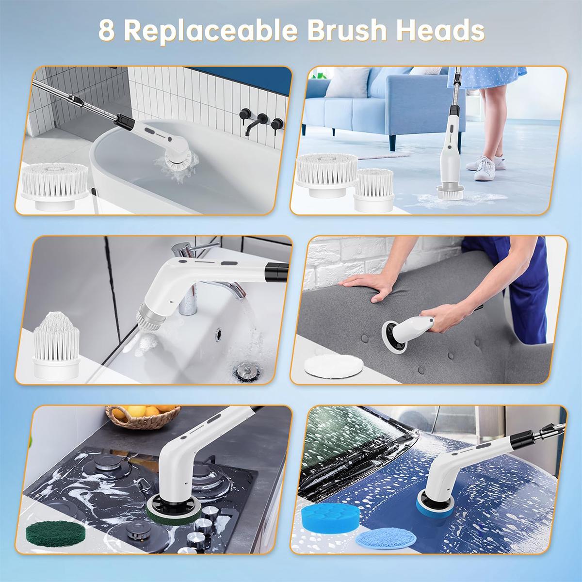 🧼 Electric Spin Scrubber Kit, Cordless Waterproof Power Cleaning Brush, Multi Replaceable Brush Heads for Bathroom, Tile, Floor, Bathtub