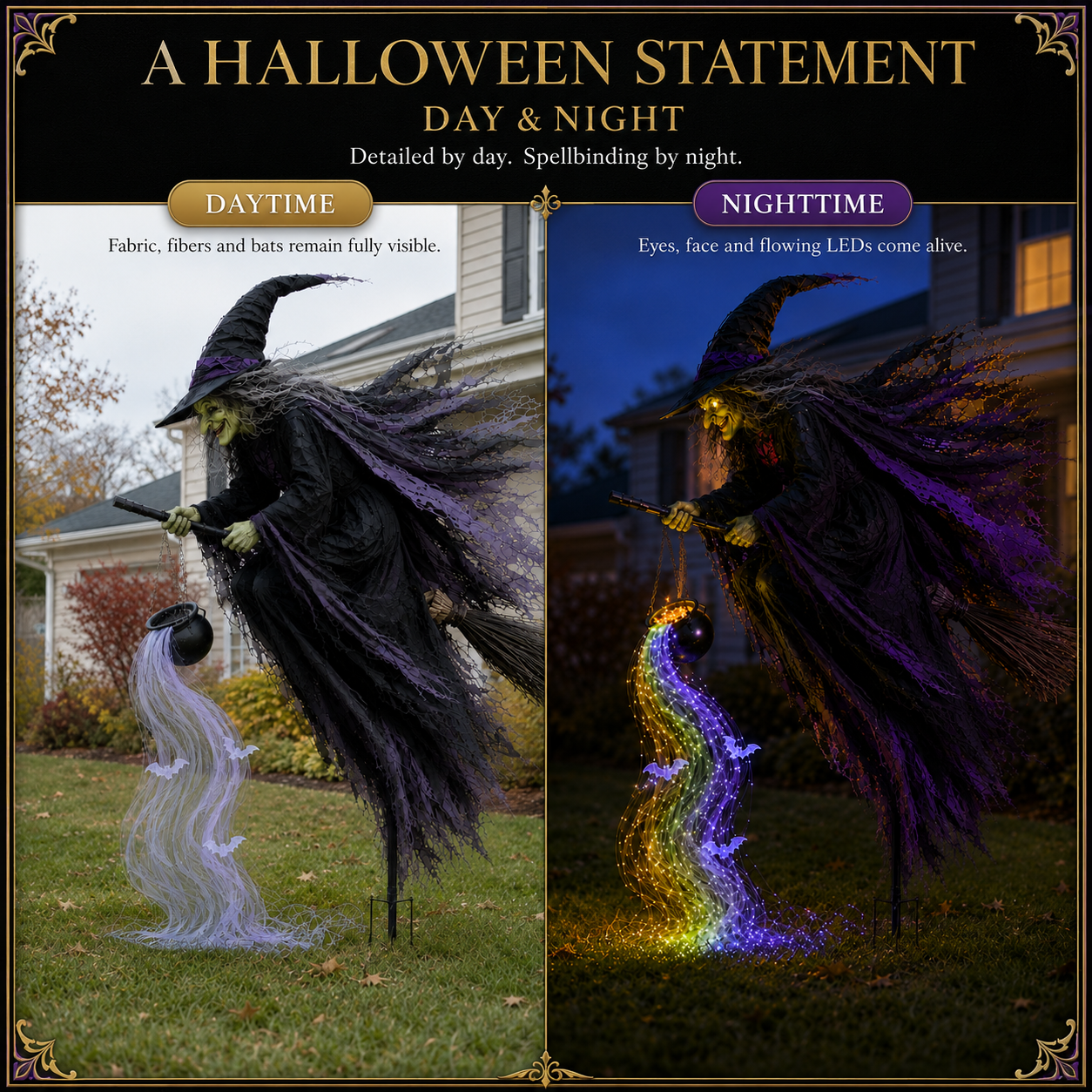 🎃Hot Sale 40% OFF🥳 Halloween Flying Witch Magic Flow Solar Light🎉🎉🎉