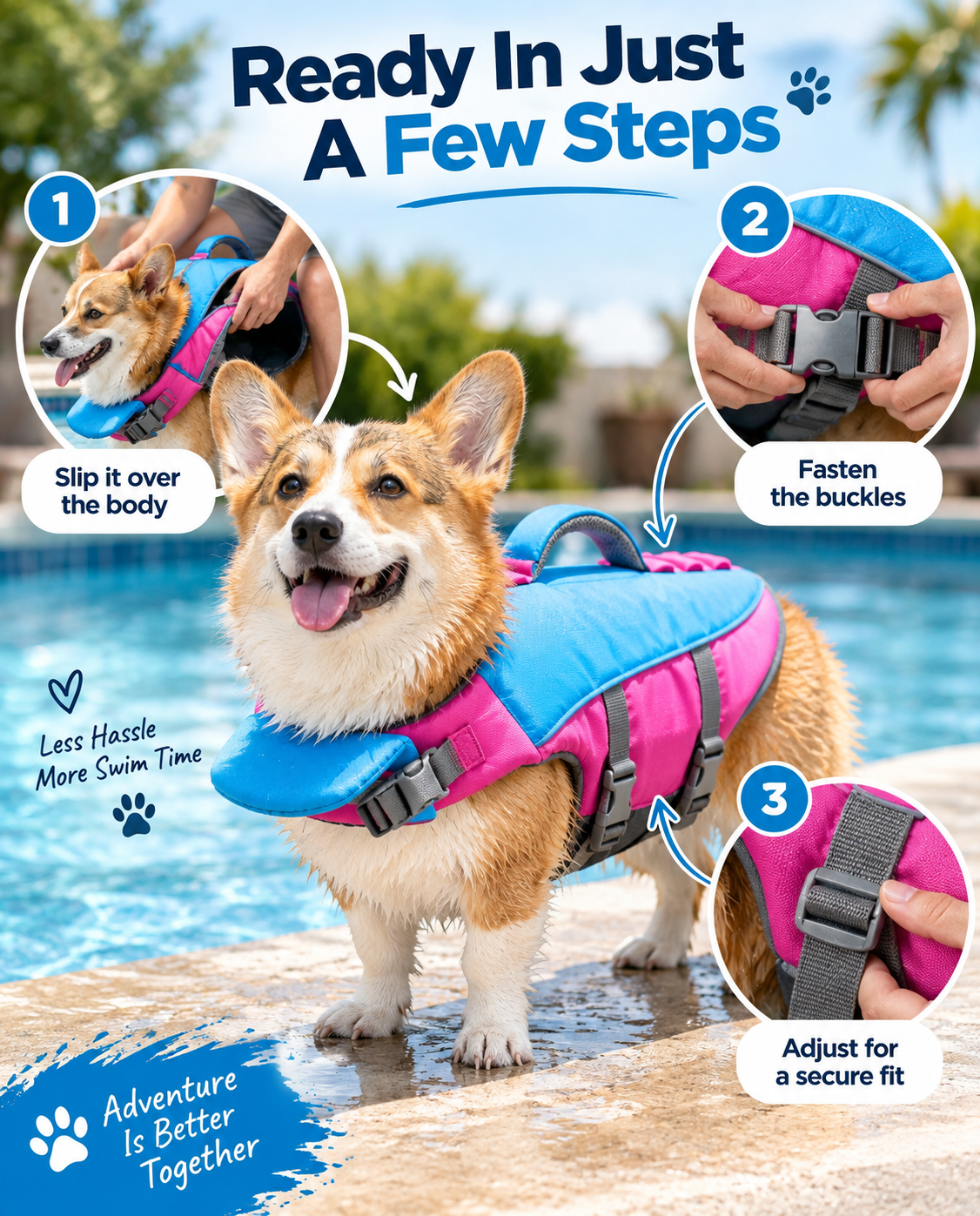 Dog life vest fitting guide