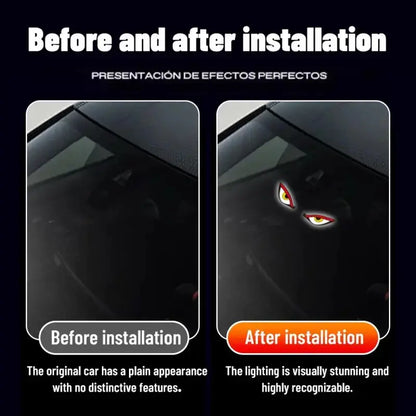 Car Rear Window Dynamic LED Display – Vampire Devil Eye Emoji Panel, Auto Decorative Light tiktokshopspringglowup