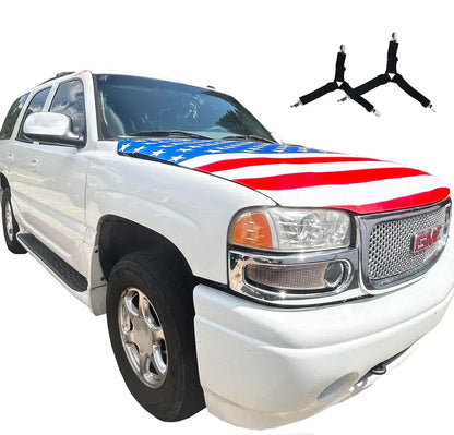 🇺🇸🚗American Flag Car Hood Cover With Dual Triangle Clips