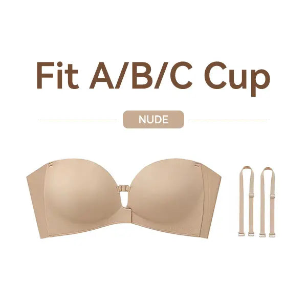 Womens Strapless Front Closure Bra Push Up Lift Bra Padded Add Cup Non Slip  Anti-Slip Grip & Removable Straps Fit Outfits Wireless Supportive  Seamless Comfortable