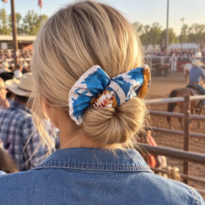 🤠 Western Print Low-Bun Hair Bow | Easy Everyday Hair Accessory for Country Concerts, Rodeo Days & Casual Looks 🤎
