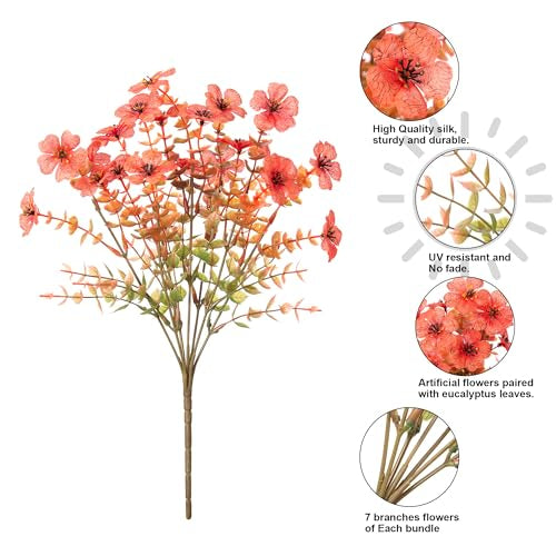 🍂Artificial Fall Flowers Faux Mums for Outdoor Indoor Garden Home Decoration