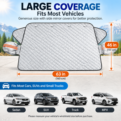 🚗 No More Scraping or Scorching – Magnetic Windshield Cover for Sun, Snow & Frost, Fits Cars, SUVs & Trucks