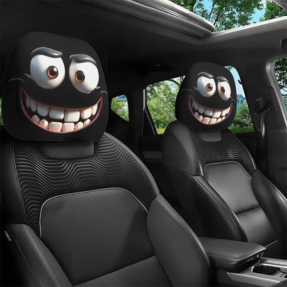 🔥HOT SALE 55% OFF😆 Funny Cartoon Car Headrest Covers – 2PCS Universal Fit 🚗