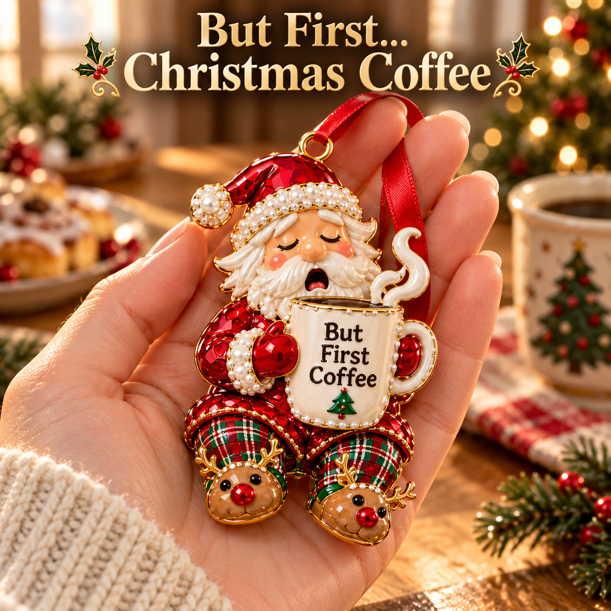 🎅 Santa’s Off-Duty Christmas Ornaments – 8 Funny Holiday Keepsake Designs💪🏄