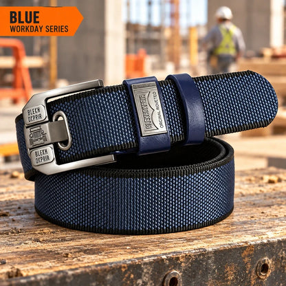 Holeless Stretch Belt with Square Metal Buckle