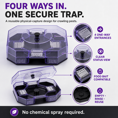 🪳✨ Reusable No-Spray Roach Trap – Chemical-Free, Washable & Easy to Reuse 🏠♻️