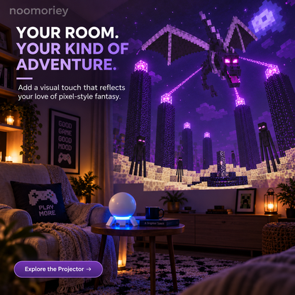 🎮 Pixel Fantasy Scene Projector – Ambient Decor for Gaming Rooms