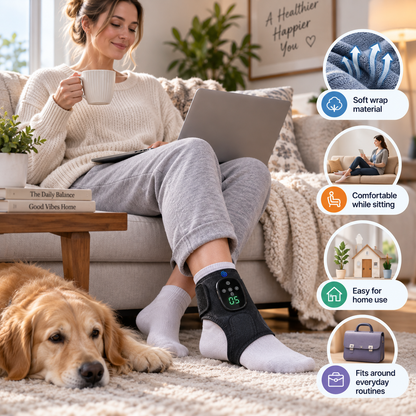 🔥 Smart Heated Ankle Support Wrap – Adjustable Digital Comfort Brace
