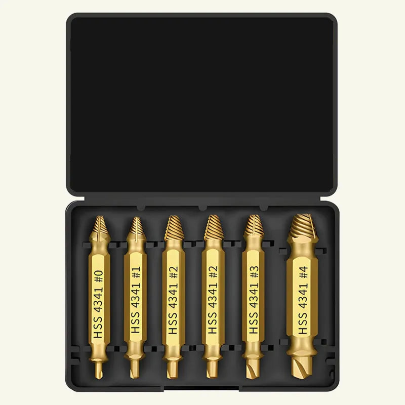 🔥🛠️ Stripped Broken Screw Remover, 🔩6 Counts Set Easy Out Bolt Extractor