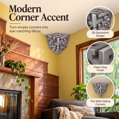 ✨ (2Pcs)Transform Empty Corners – 3D Geometric Wall & Ceiling Accent Decor✨