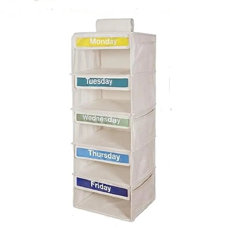 Hanging Clothes Storage Bag, Monday-to-Friday Closet Organizer